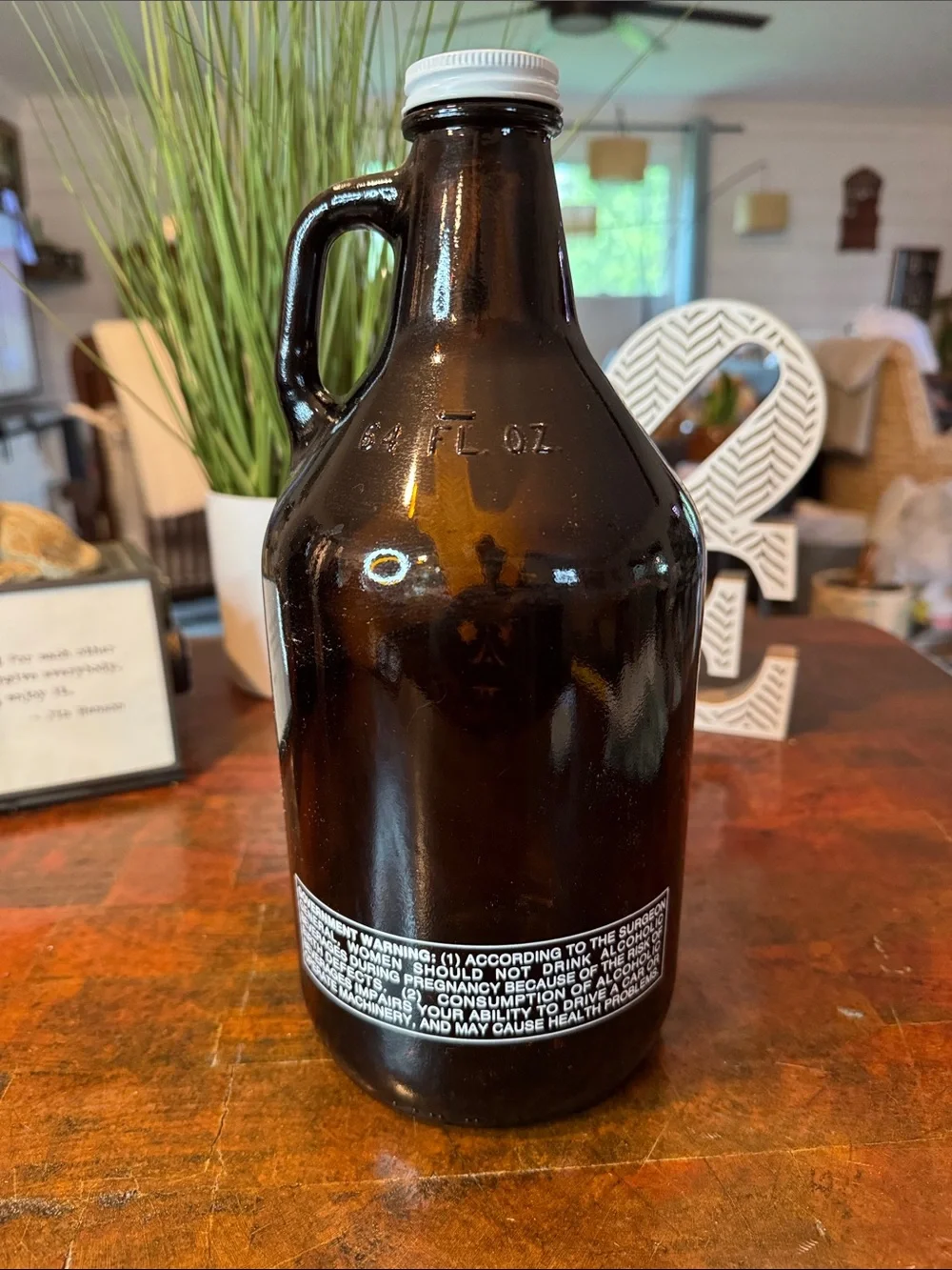 Beer Engine Danville KY Amber Glass Growler with White Skull Logo